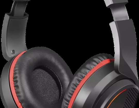 DEFENDER HEADPHONES WITH APEX MICROPHONE BLACK AND RED