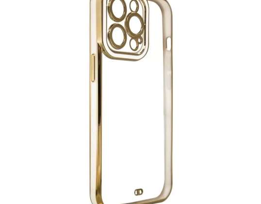 Madingas dėklas, skirtas iPhone 12 Pro gelio dėklas su auksiniu rėmeliu Balta