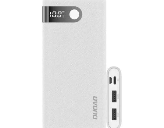 Dudao powerbank 10000 mAh 2x USB / USB Type C / micro USB 2 A ar ekrānu