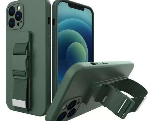 Étui en gel étui de corde avec laisse, sac à chaîne longe iPhone 12 mi