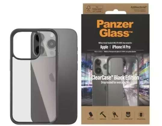 PanzerGlass ClearCase iPhone 14 Pro 6.1" antibakteriāls melns/
