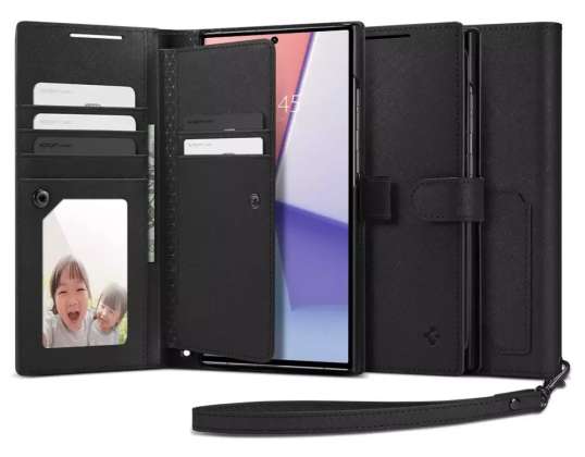 Spigen Wallet "S" Plus Phone Case for Samsung Galaxy S23 Ultra Bla