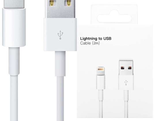 2m Lightning na USB USB USB kábel pre Apple iPhone iPad iPod BOX biely