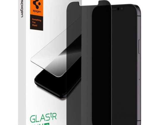 Spigen Glass.TR Gehärtetes Glas für iPhone 12/12 Pro Datenschutz