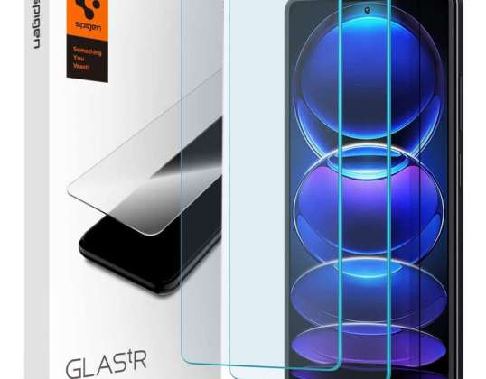 Spigen Glas.TR Slim 2er-Pack Gehärtetes Glas für Xiaomi Redmi Note 12 Pro