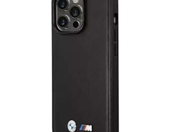 BMW BMHMP14L22PTDK Housse pour iPhone 14 Pro 6 1 » Tampon cuir Tricolor M