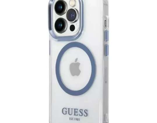 Чохол Guess GUHMP14LHTRMB для iPhone 14 Pro 6 1" синьо-синій жорсткий корпус