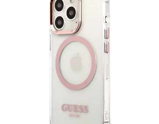 Guess Case GUHMP13XHTRMP для iPhone 13 Pro Max 6 7" розовый/розовый твердый ca