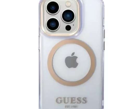 Guess Case GUHMP14LHTCMU, skirtas iPhone 14 Pro 6.1" rausvai raudonas / violetinis kietas c