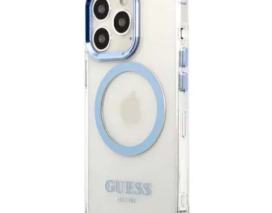Guess Case GUHMP13XHTRMB, skirtas iPhone 13 Pro Max 6 7" mėlyna / mėlyna kieta