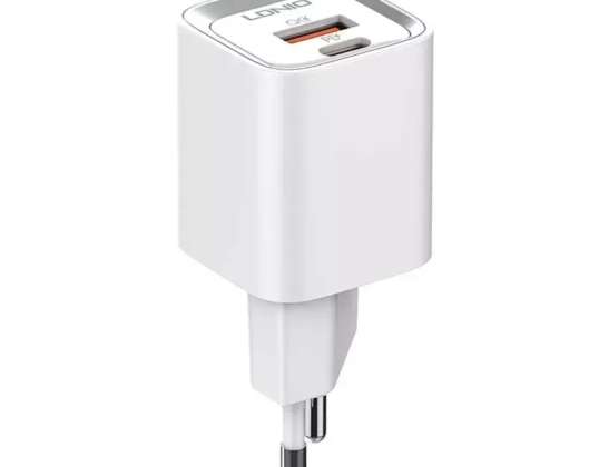 AC charger LDNIO A2318C USB C 20W MicroUSB cable
