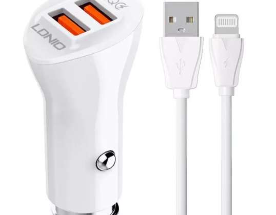 Car charger LDNIO C511Q 2USB Lightning cable