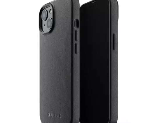 Mujjo Full Leather Case Case voor iPhone 13 zwart