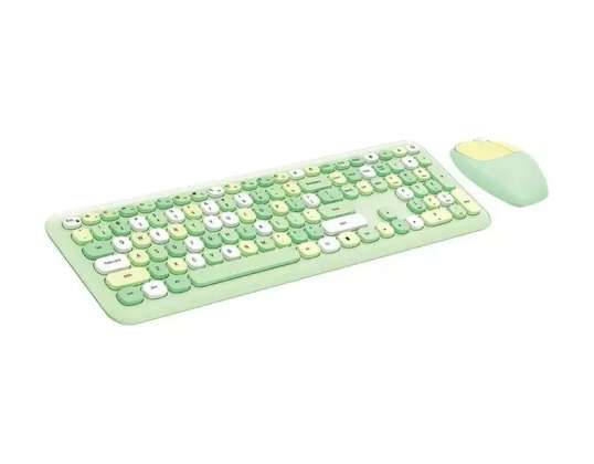 Kit de teclado sem fio MOFII 666 2.4G Verde