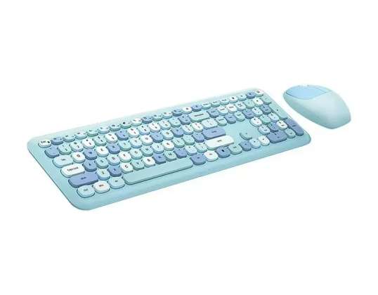 Kit de teclado sem fio MOFII 666 2.4G Azul