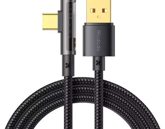 Prisma USB-USB C kulmakaapeli Mcdodo CA 3380 6A 1.2m musta
