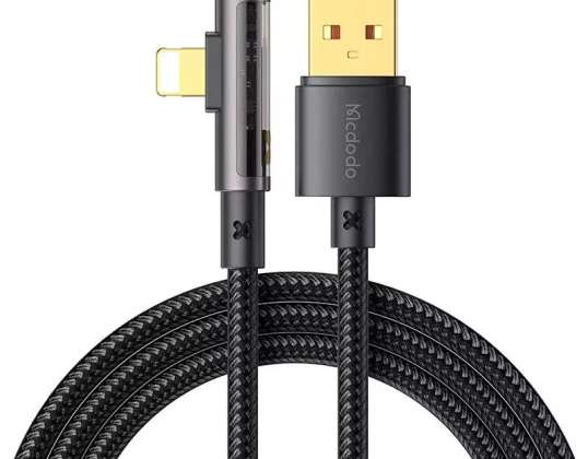 Prism USB la cablu unghi fulger Mcdodo CA 3511 1.8m negru