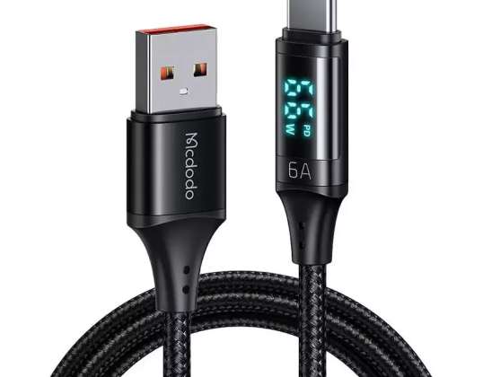 USB to USB C cable Mcdodo CA 1080 with display 66W 6A 1.2m charm