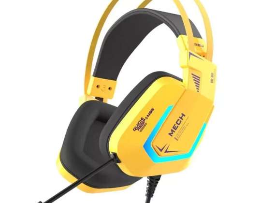 Dareu EH732 USB RGB gaming hodetelefoner gul