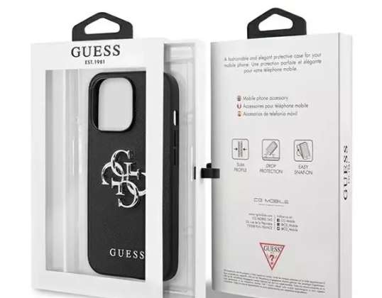 Guess Case GUHCP13LSA4GSBK for iPhone 13 Pro/13 6 1" hardcase Saffiano