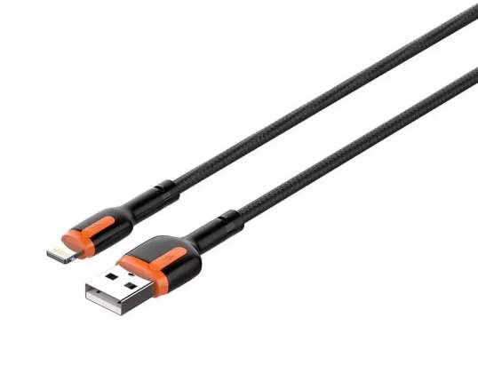 USB laidas Lightning LDNIO LS532 2m pilka oranžinė