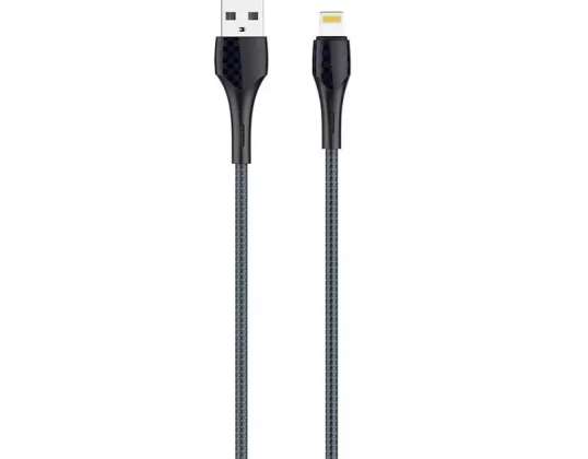 USB kábel Lightning LDNIO LS521 1m šedá modrá