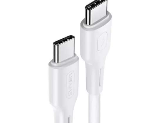 USAMS kabel U43 USB C na USB C 100W PD hiter naboj 5A 1,2m bela