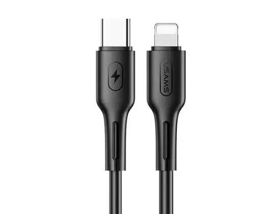 Cable USAMS U43 USB C a Lightning 30W PD 1.2m negro