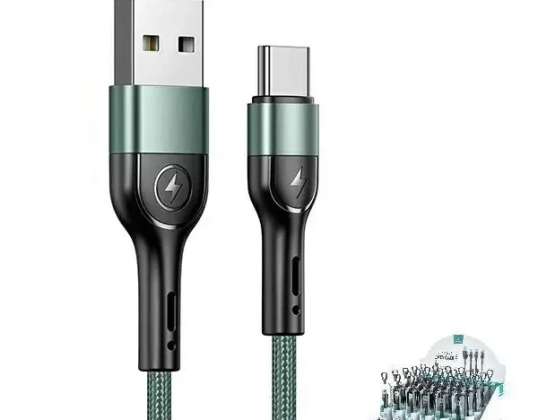 USAMS Geflochtenes Kabel U55 2A USB C 1Stk für Set U55 grün