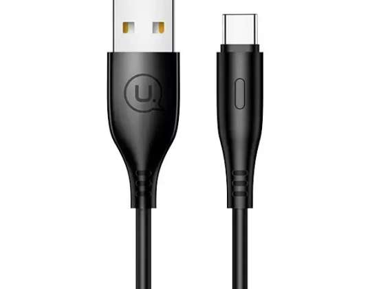 USAMS-kabel U18 USB C 2A hurtigladning 1m svart