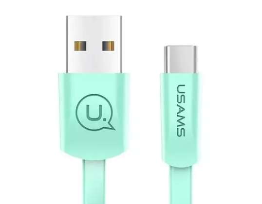USAMS Flat cable U2 USB C 1 2m green