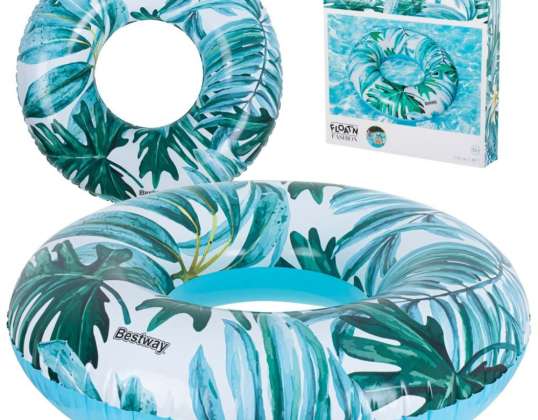 BESTWAY 36237 Inflatable Swimming Ring Palm Leaves Blue Max 90kg