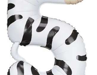 Verjaardag folieballon nummer "5" Zebra 42x81 cm