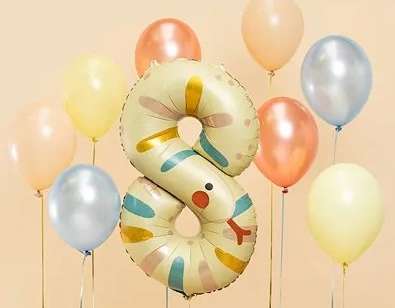 Фолио балон рожден ден номер &quot;8&quot; Змия 43х72 см