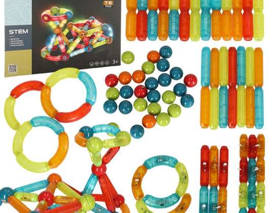 Magnetic Sticks LED Magnetic Sticks Large Glowing Sticks for Toddlers 102 Pieces