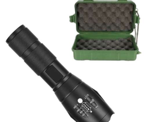 Military tactical flashlight 800 lumens LED ZOOM powerful USB rechargeable