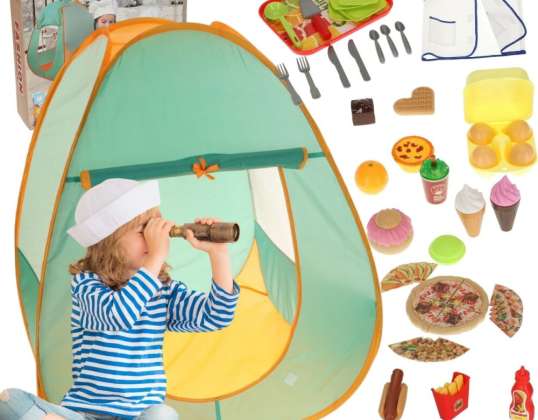 Picnic children's camping tent with equipment 62 pieces