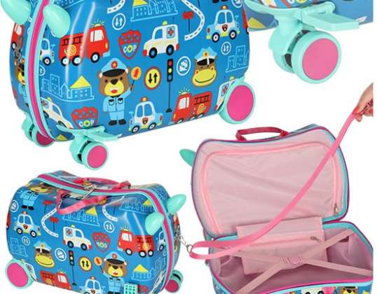 Children's travel suitcase on wheels vehicles