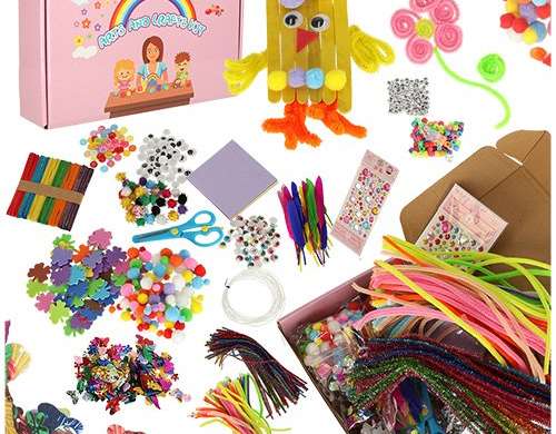 Kreativt sæt til børnekunst til kunsthåndværk 1200 elementer