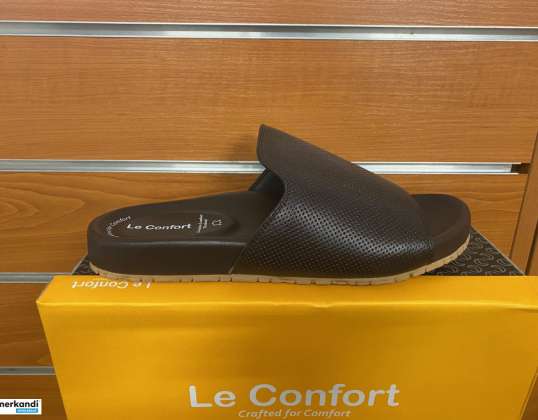 Pánske kožené papuče Le Confort; Hnedý