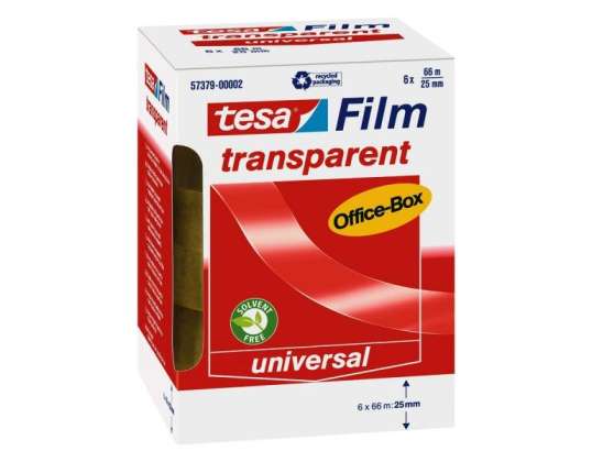 Tesa Film Transparent for table dispenser 6 pcs. 66m x 25mm 57379