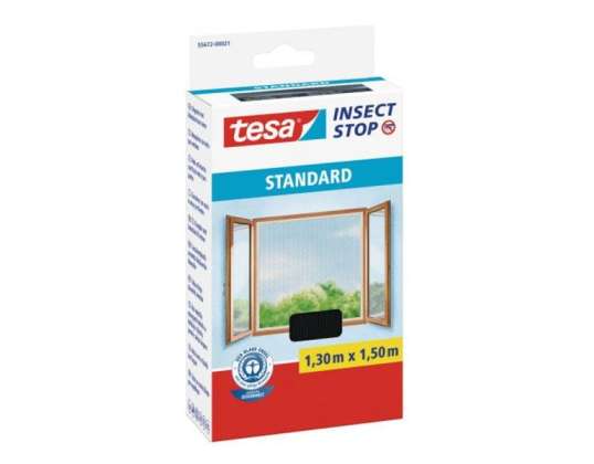 Tesa Insect Stop Fly Screen Standard 1 3m x 1 5m Black