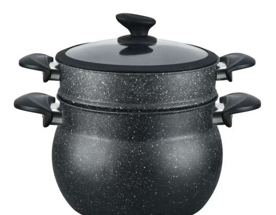 Cheffinger CF COUS8: 8L Marble Coated Steam Cooker Couscous Pot