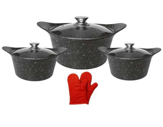 Cheffinger 6 Pieces Asia Cooking Pot with Pair of Gloves