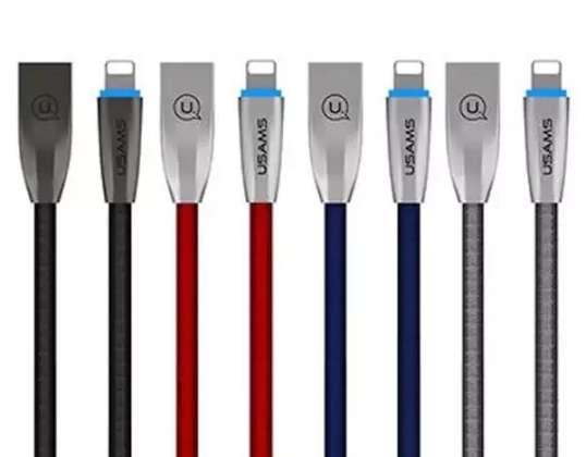 USAMS Kabel geflochten U Light Lightning 1.2m blau