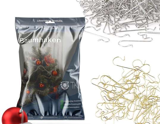 100x Tree Hook Hook Julgran Guld & Silver - Ball Hanger Hanger i S Form - Jul