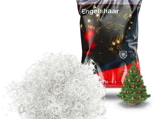 Melek saçı gümüş kıvırcık 15 gr. - Noel Gelişi için dekorasyon dekorasyonu - Tinsel