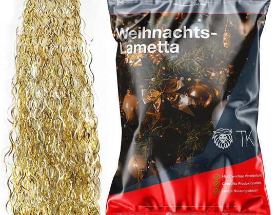 Kuldne tinsel tinfoil Metallitehnoloogia petlikult reaalne kui jõulude kaunistus