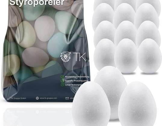 50x Styrofoam egg 6 cm Styrofoam egg Påskeegg til håndverk - dekorasjon dekorasjon i påsken