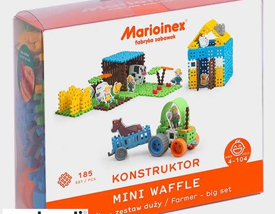 Blocuri de construcție Polish mini waffles fermier blister 185 elemente MARIOINEX
